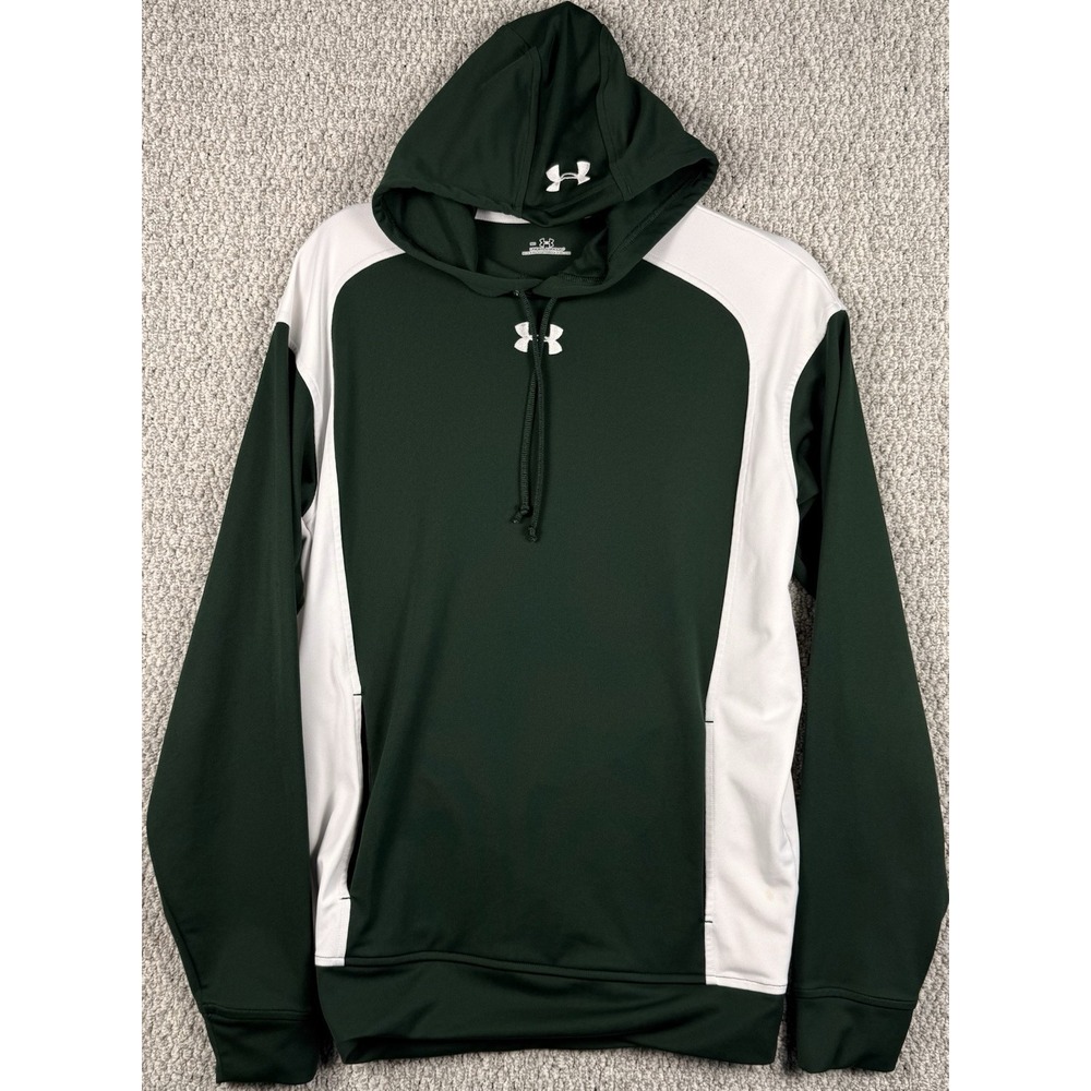 Under Armour Team Hoodie SM Green White Performance Pullover Hooded